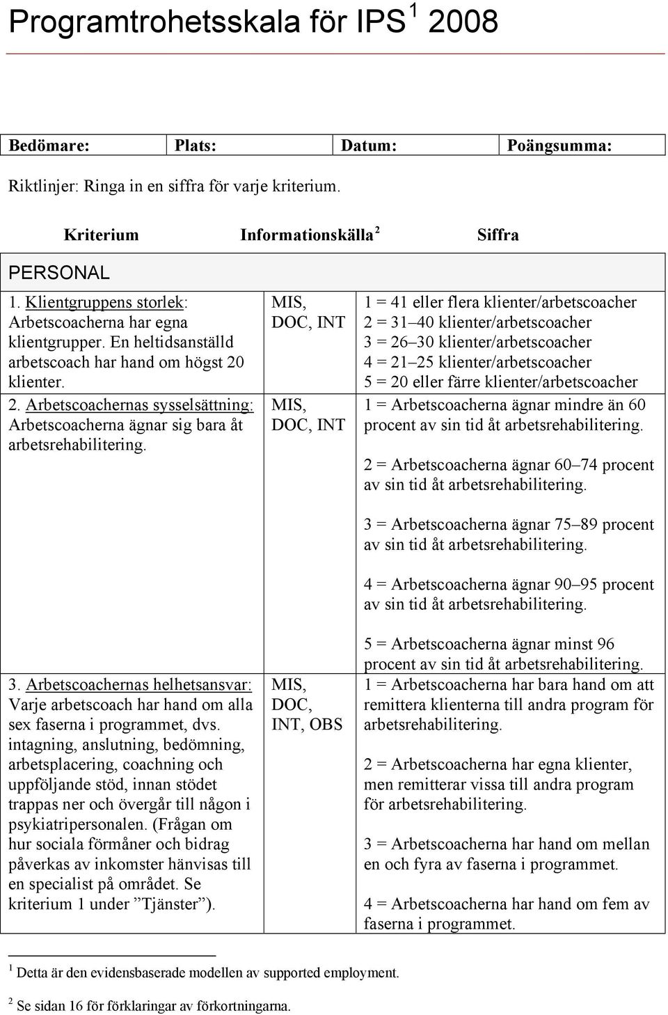 klienter. 2. Arbetscoachernas sysselsättning: Arbetscoacherna ägnar sig bara åt arbetsrehabilitering. 3.