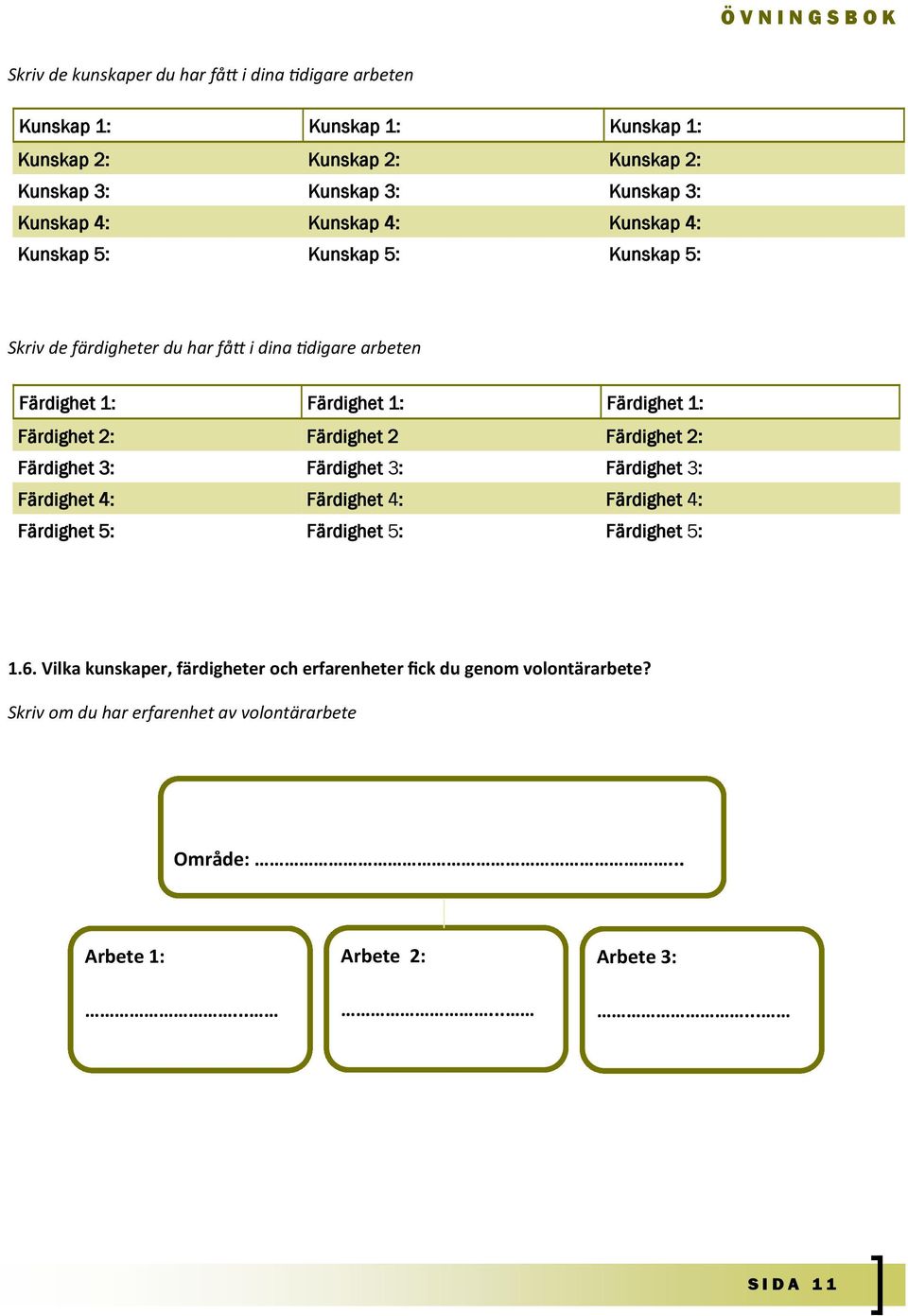 Färdighet 2 Färdighet 2: Färdighet 3: Färdighet 3: Färdighet 3: Färdighet 4: Färdighet 4: Färdighet 4: Färdighet 5: Färdighet 5: Färdighet 5: 1.6.