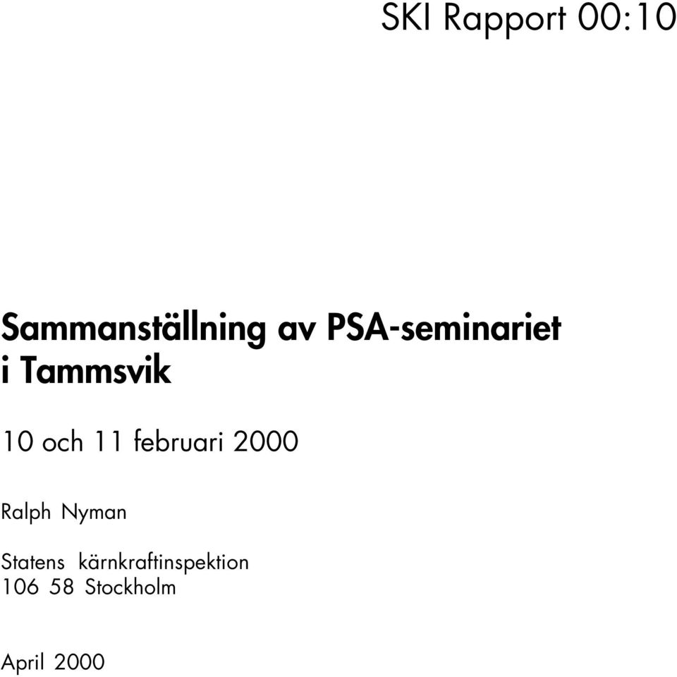 februari 2000 Ralph Nyman Statens