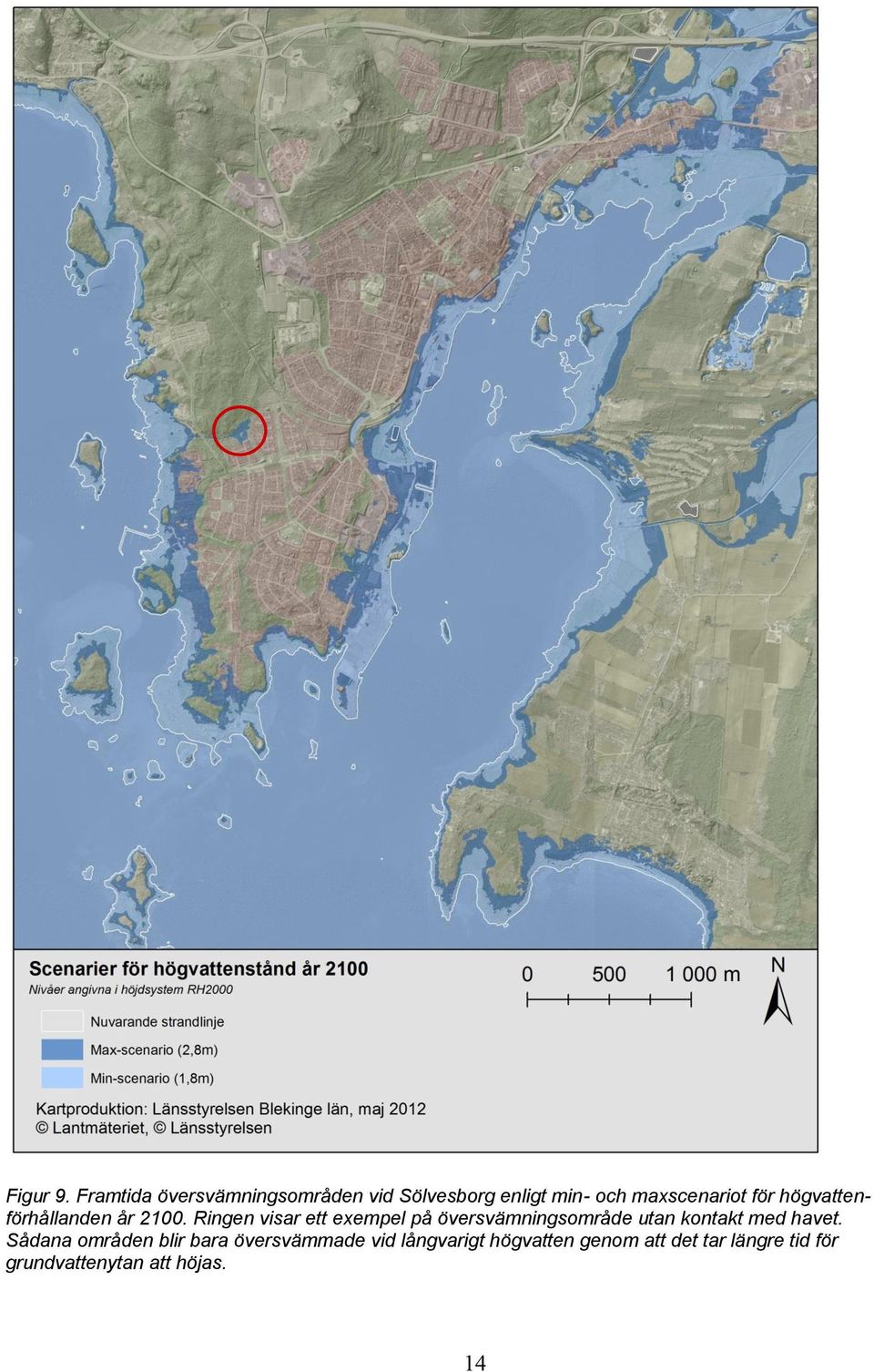 högvattenförhållanden år 2100.