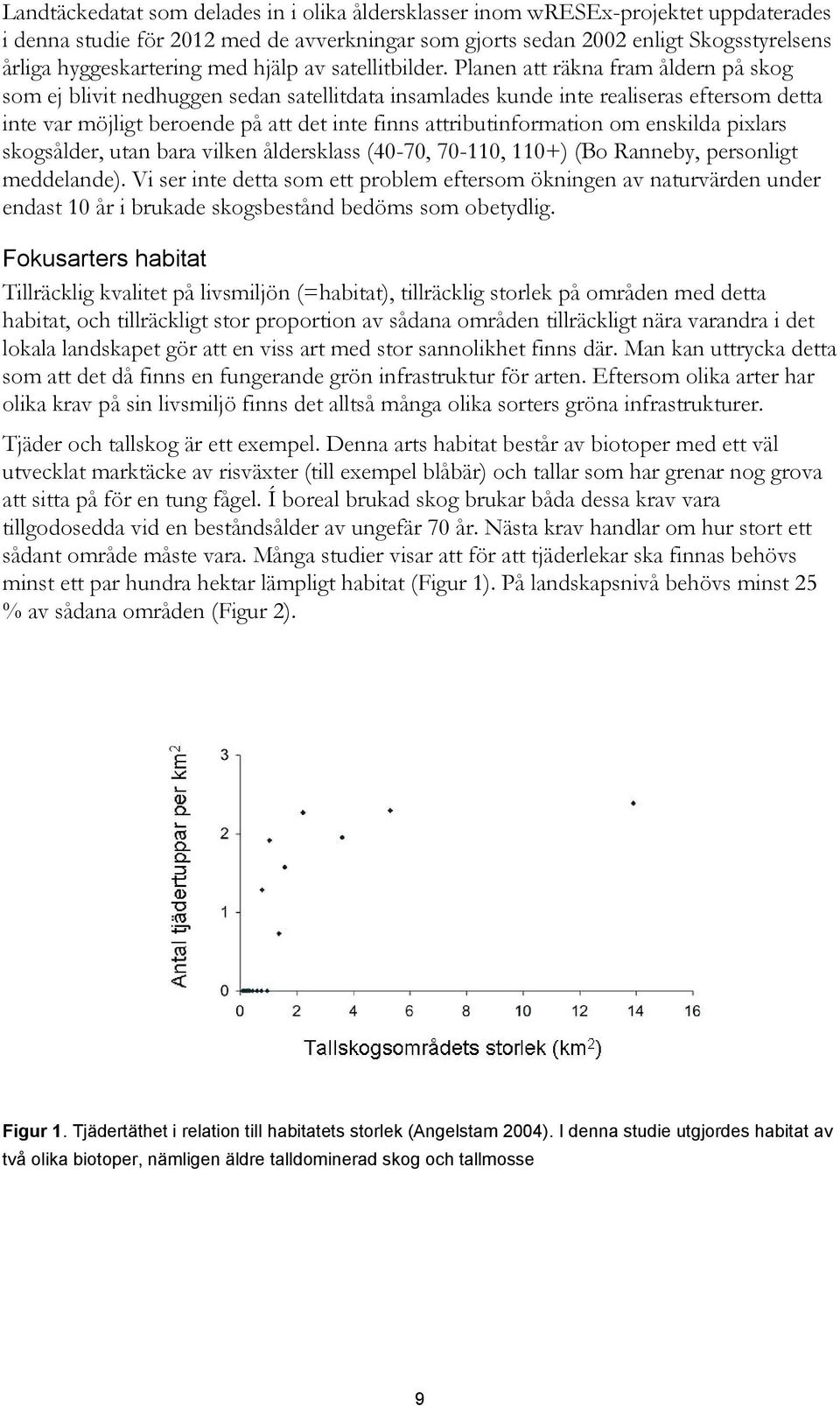 Planen att räkna fram åldern på skog som ej blivit nedhuggen sedan satellitdata insamlades kunde inte realiseras eftersom detta inte var möjligt beroende på att det inte finns attributinformation om
