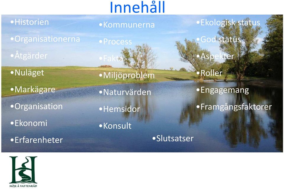 Ekologisk status Process God status Fakta Aspekter