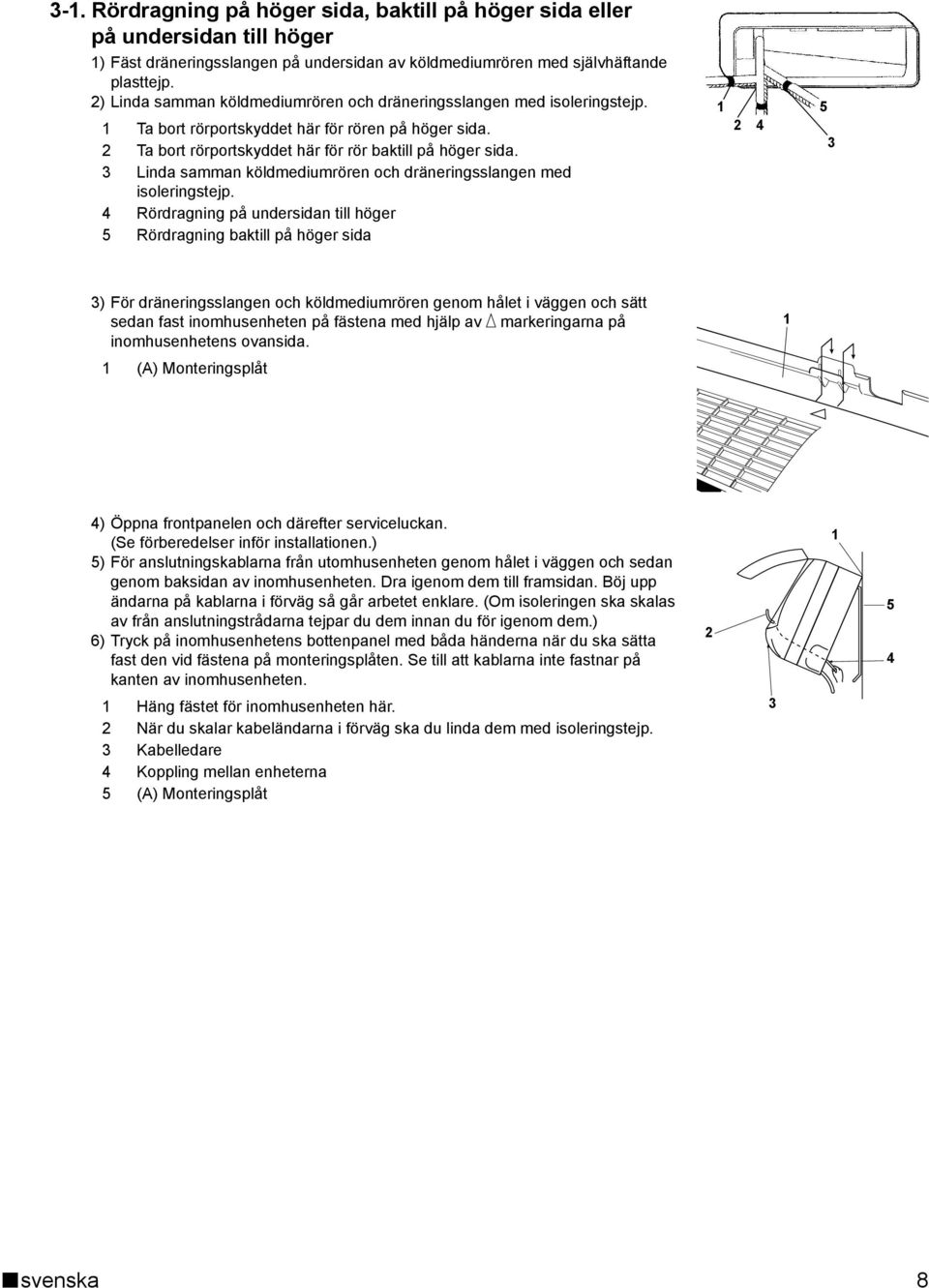 Linda samman köldmediumrören och dräneringsslangen med isoleringstejp.