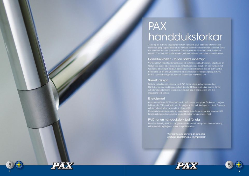 Handdukstorken - för en bättre innemiljö ärmen i PX handdukstorkar bidrar till luftrörelsen i badrummet.