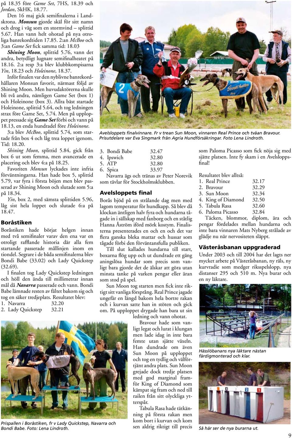 2:a resp 3:a blev klubbkompisarna Yin, 18.23 och Holeinone, 18.37. Inför finalen var den nyblivne banrekordhållaren Monsun favorit, närmast följd av Shining Moon.