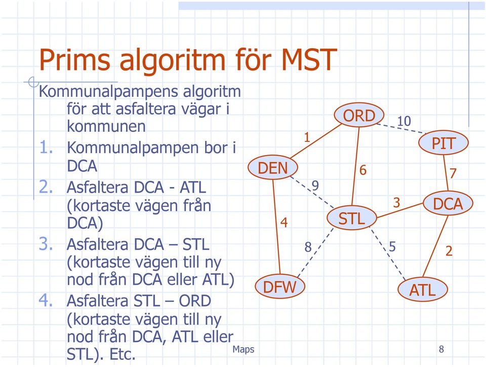 Asfaltera DCA STL (kortaste vägen till ny nod från DCA eller ATL) 4.