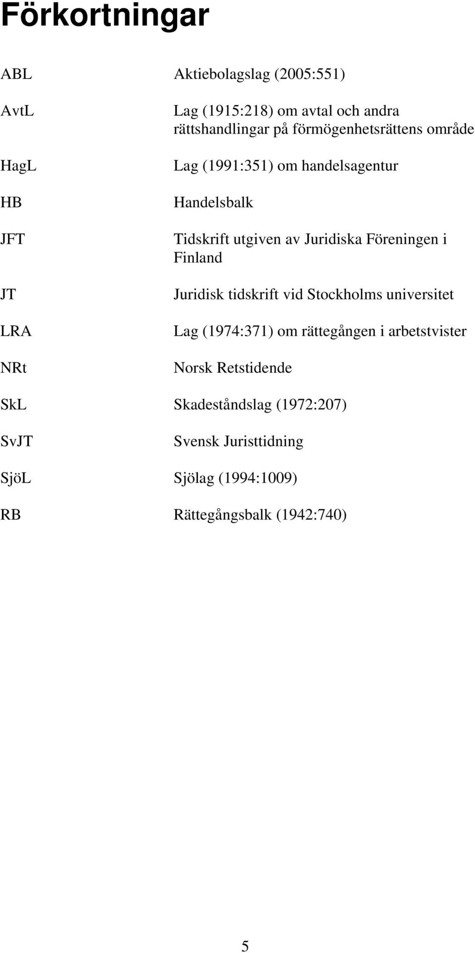 Juridiska Föreningen i Finland Juridisk tidskrift vid Stockholms universitet Lag (1974:371) om rättegången i