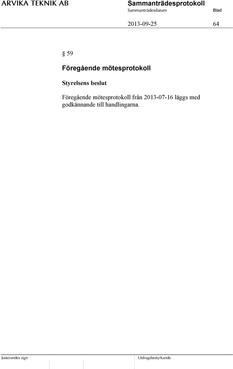 mötesprotokoll från 2013-07-16