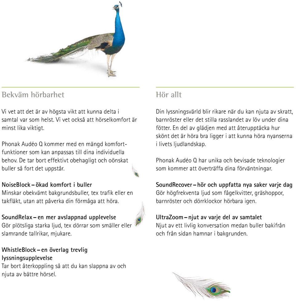 NoiseBlock ökad komfort i buller Minskar obekvämt bakgrundsbuller, tex trafik eller en takfläkt, utan att påverka din förmåga att höra.