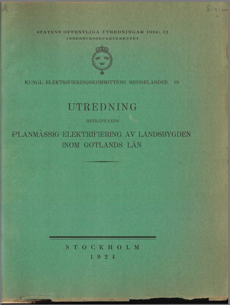 ELEKTRIFIERINGSKOMMITTÉNS MEDDELANDEN.