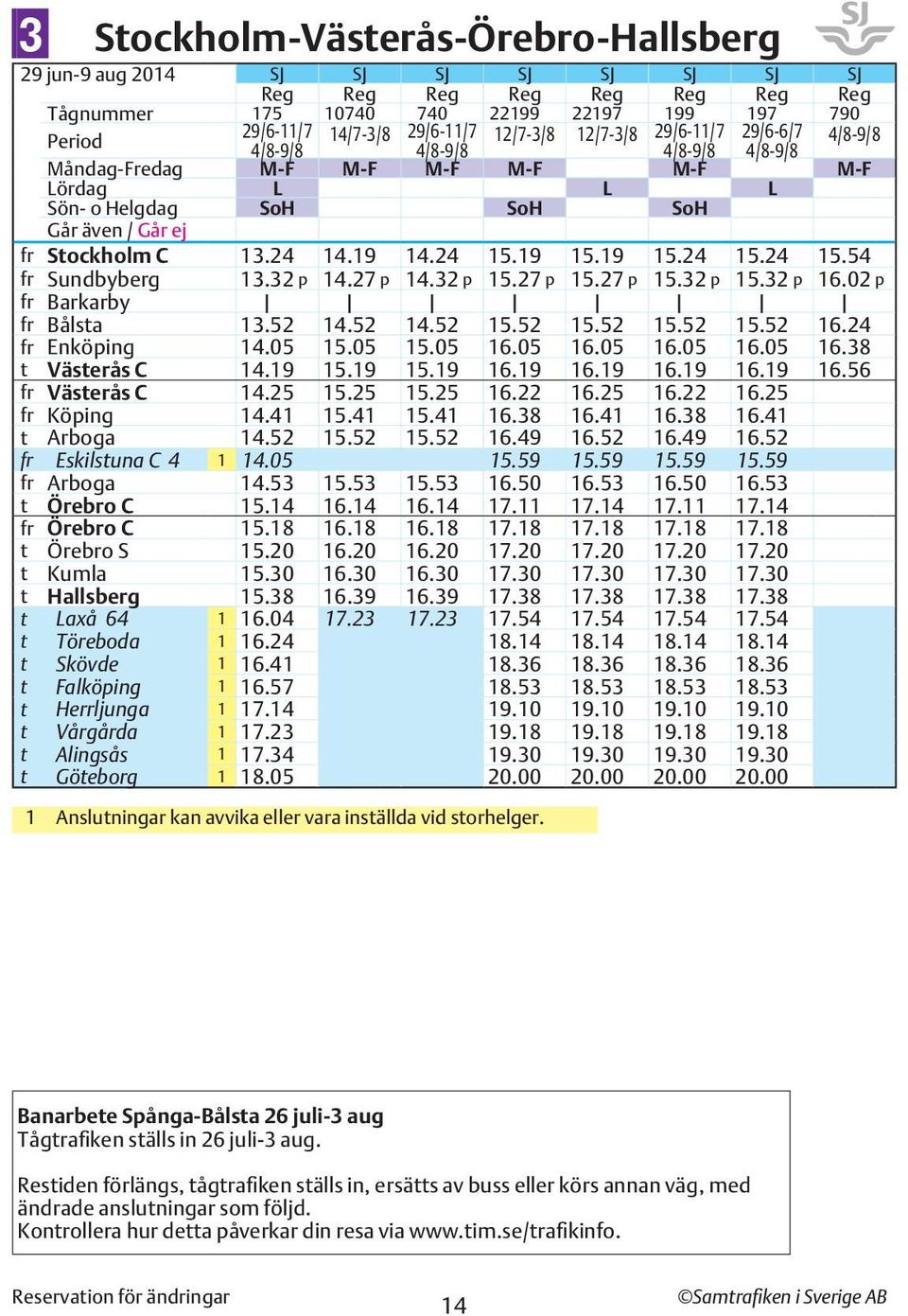 52 14.52 14.52 15.52 15.52 15.52 15.52 16.24 Enköping 14.05 15.05 15.05 16.05 16.05 16.05 16.05 16.38 t Västerås C 14.19 15.19 15.19 16.19 16.19 16.19 16.19 16.56 Västerås C 14.25 15.25 15.25 16.