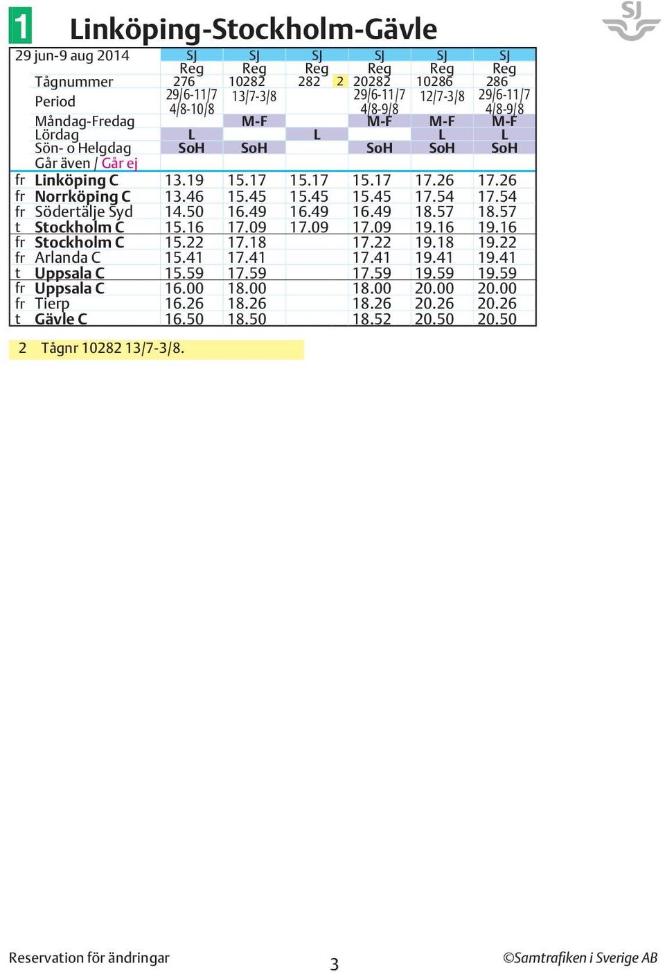54 Södertälje Syd 14.50 16.49 16.49 16.49 18.57 18.57 t Stockholm C 15.16 17.09 17.09 17.09 19.16 19.16 Stockholm C 15.22 17.18 17.22 19.18 19.22 Arlanda C 15.41 17.41 17.41 19.