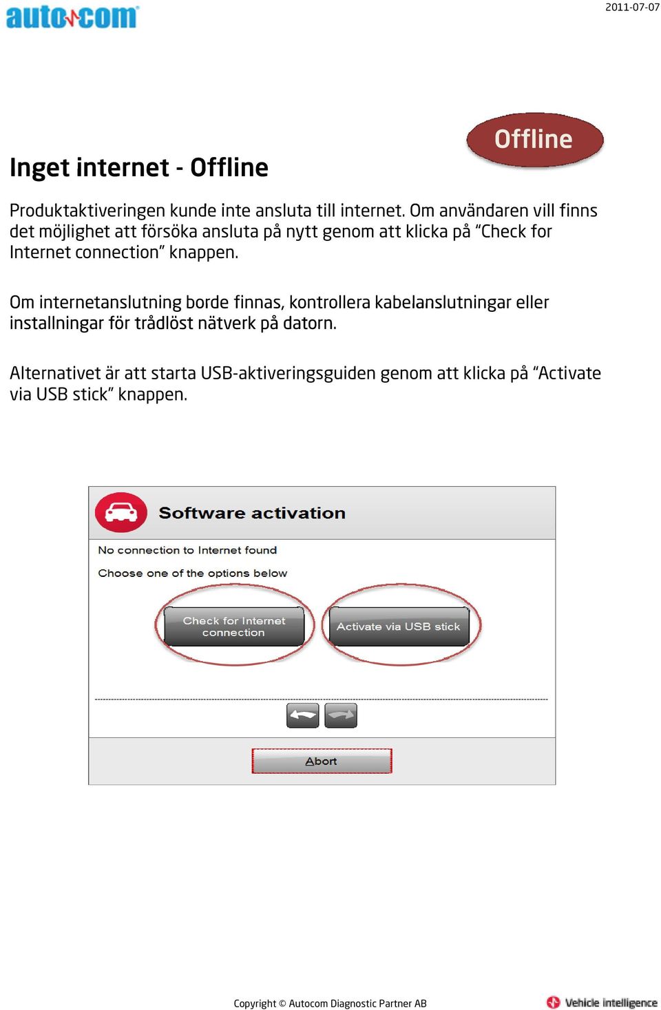 Internet connection knappen.