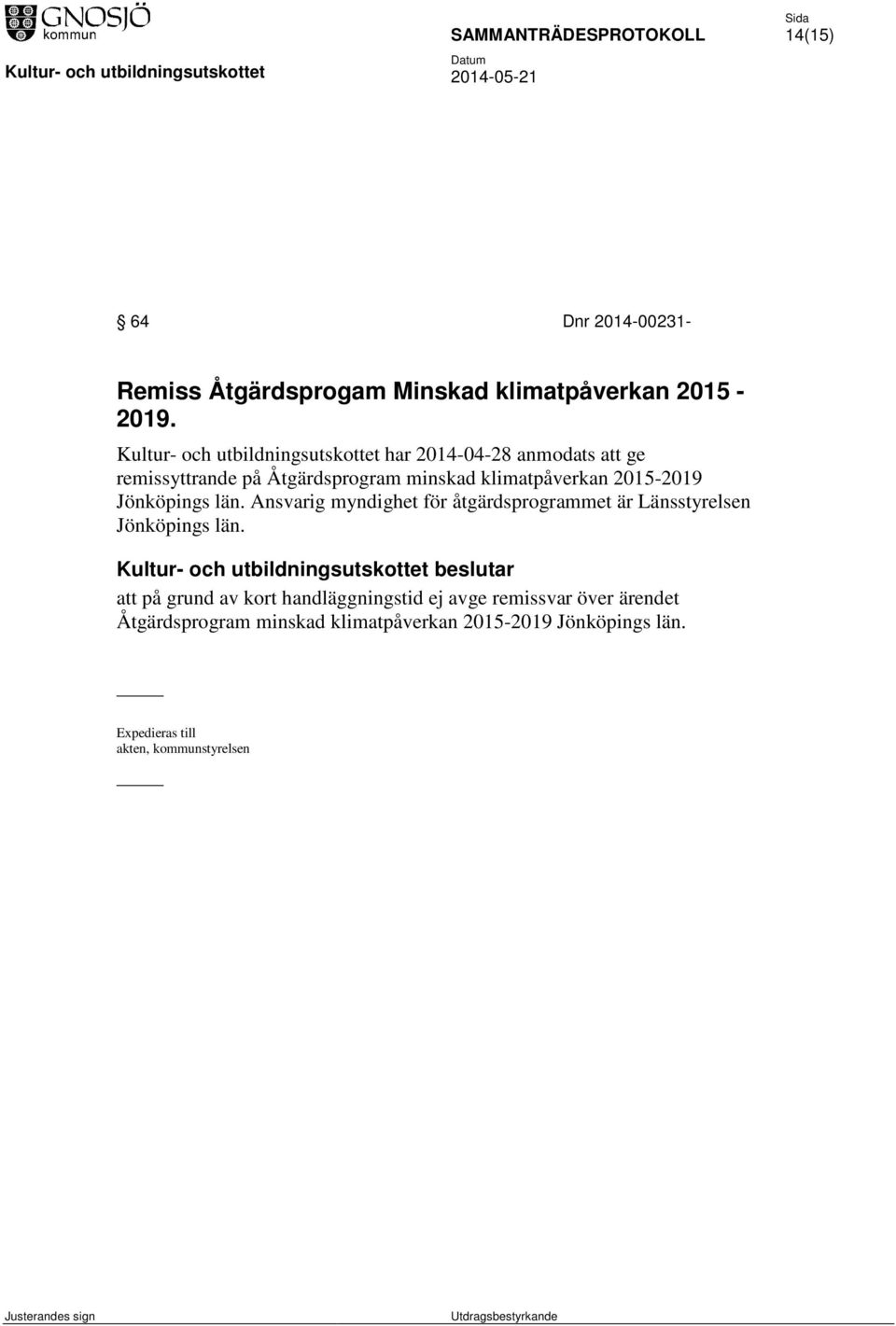 klimatpåverkan 2015-2019 Jönköpings län.