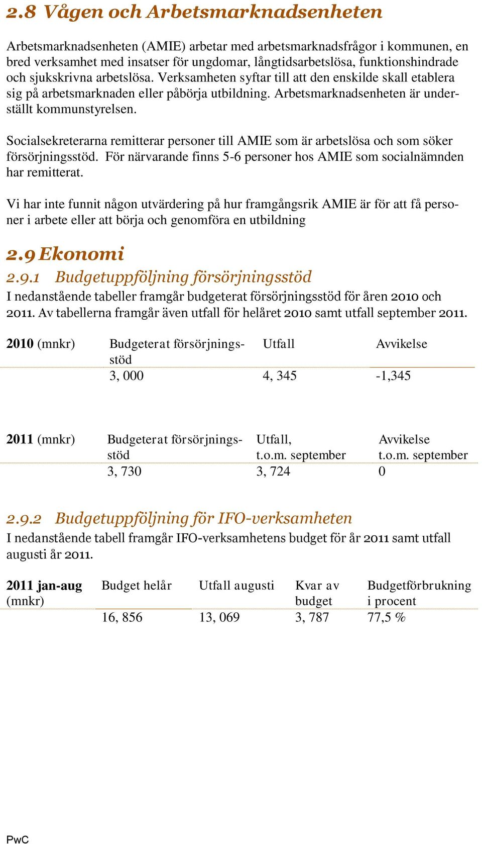 Socialsekreterarna remitterar personer till AMIE som är arbetslösa och som söker försörjningsstöd. För närvarande finns 5-6 personer hos AMIE som socialnämnden har remitterat.