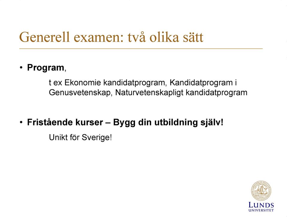 Genusvetenskap, Naturvetenskapligt kandidatprogram