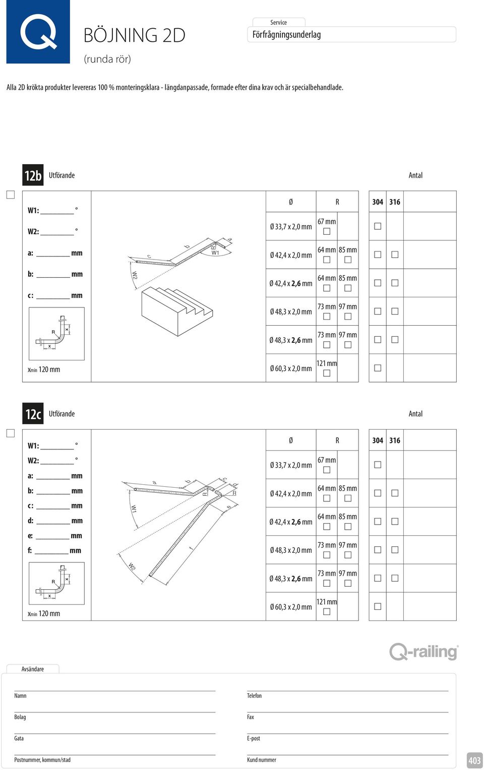 Ø 304 316 W2: Ø 33,7 2,0 mm d: mm W1 c d e Ø 42,4 2,0 mm Ø 42,4 2,6 mm b