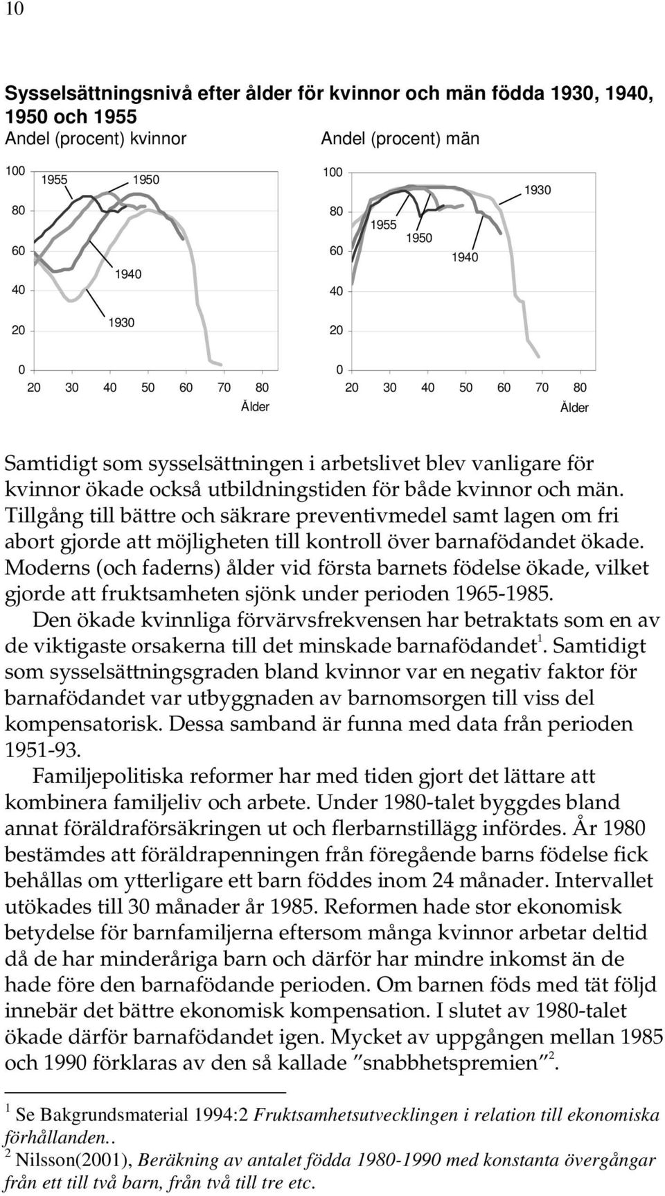 Tillgång till bättre och säkrare preventivmedel samt lagen om fri abort gjorde att möjligheten till kontroll över barnafödandet ökade.