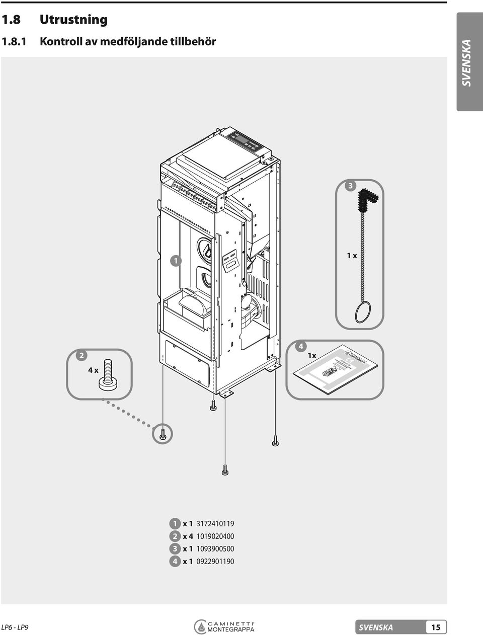 CORPO STUFA A PELLET AD ARIA CALDA VENTILATA 1 x 1