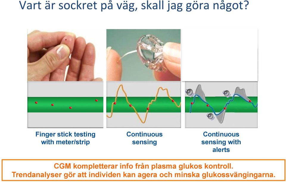 Continuous sensing with alerts CGM kompletterar info från plasma
