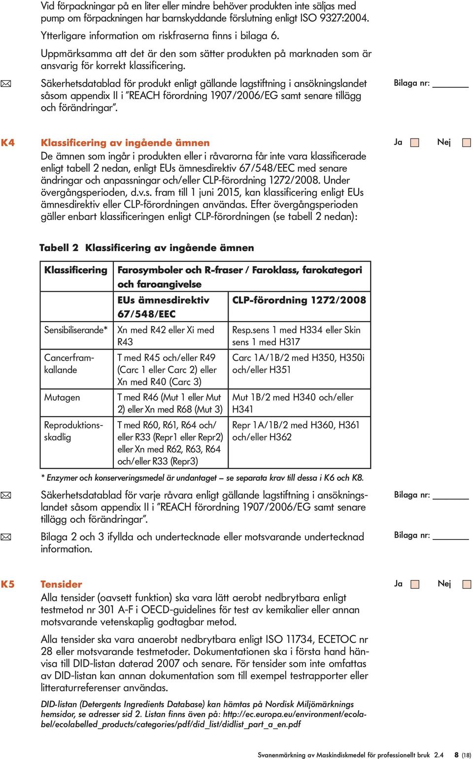 ( Säkerhetsdatabad för produkt enigt gäande agstiftning i ansökningsandet såsom appendix II i REACH förordning 1907/2006/EG samt senare tiägg och förändringar.