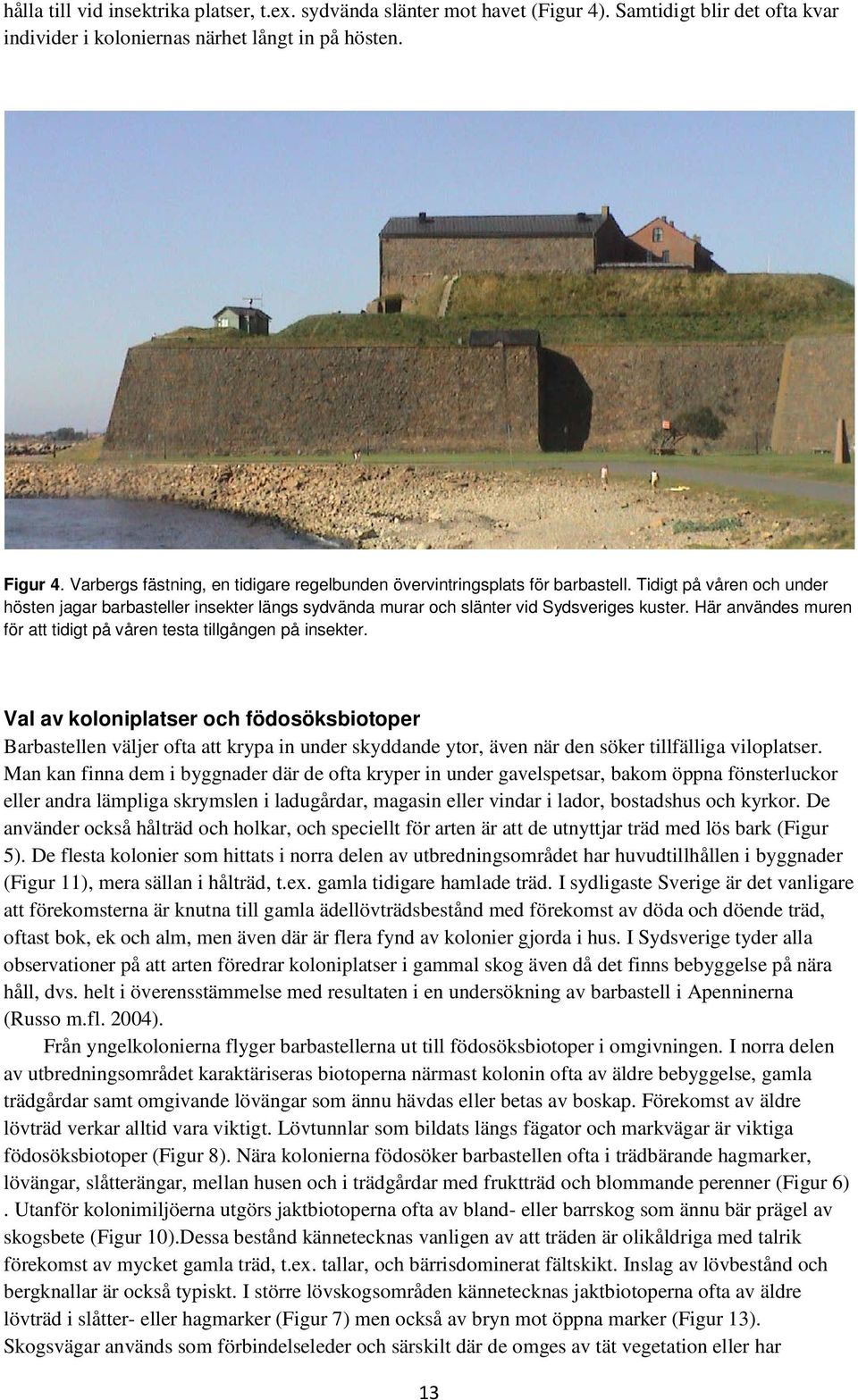 Här användes muren för att tidigt på våren testa tillgången på insekter.