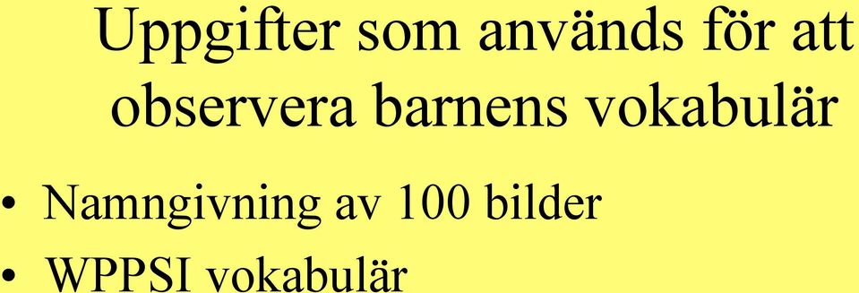 barnens vokabulär