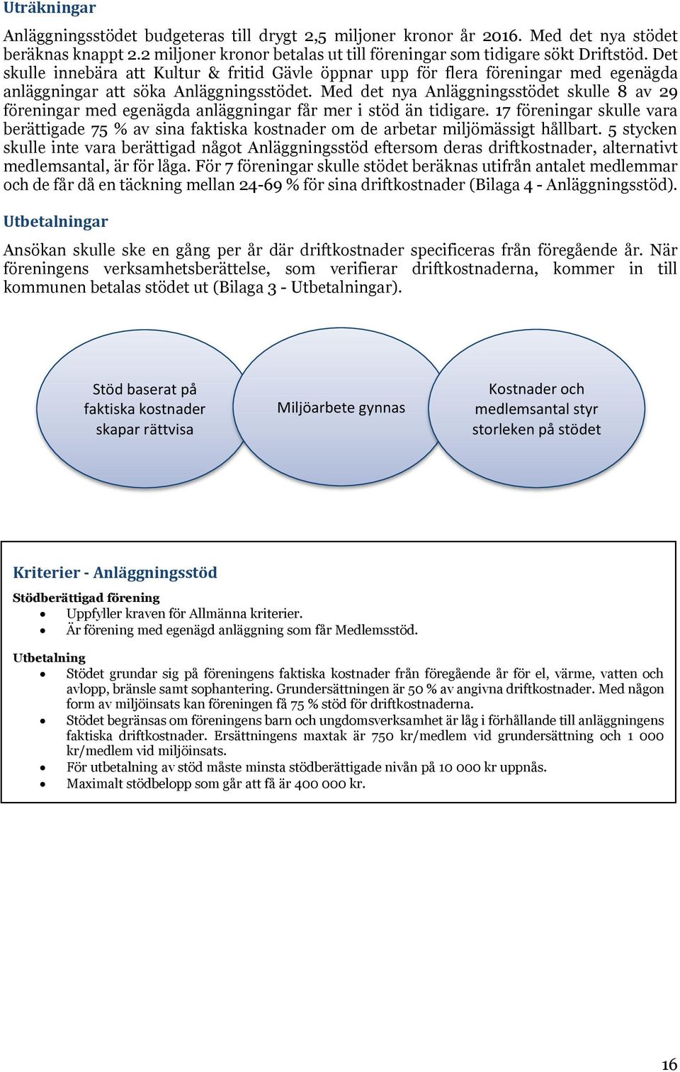 Med det nya Anläggningsstödet skulle 8 av 29 föreningar med egenägda anläggningar får mer i stöd än tidigare.