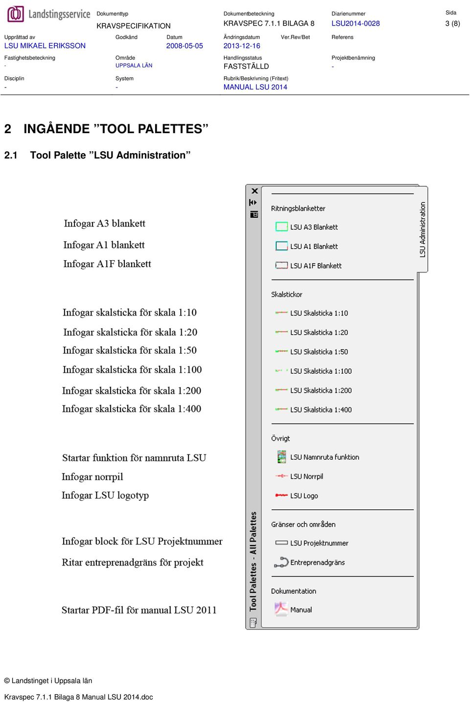 2 INGÅENDE TOOL PALETTES 2.