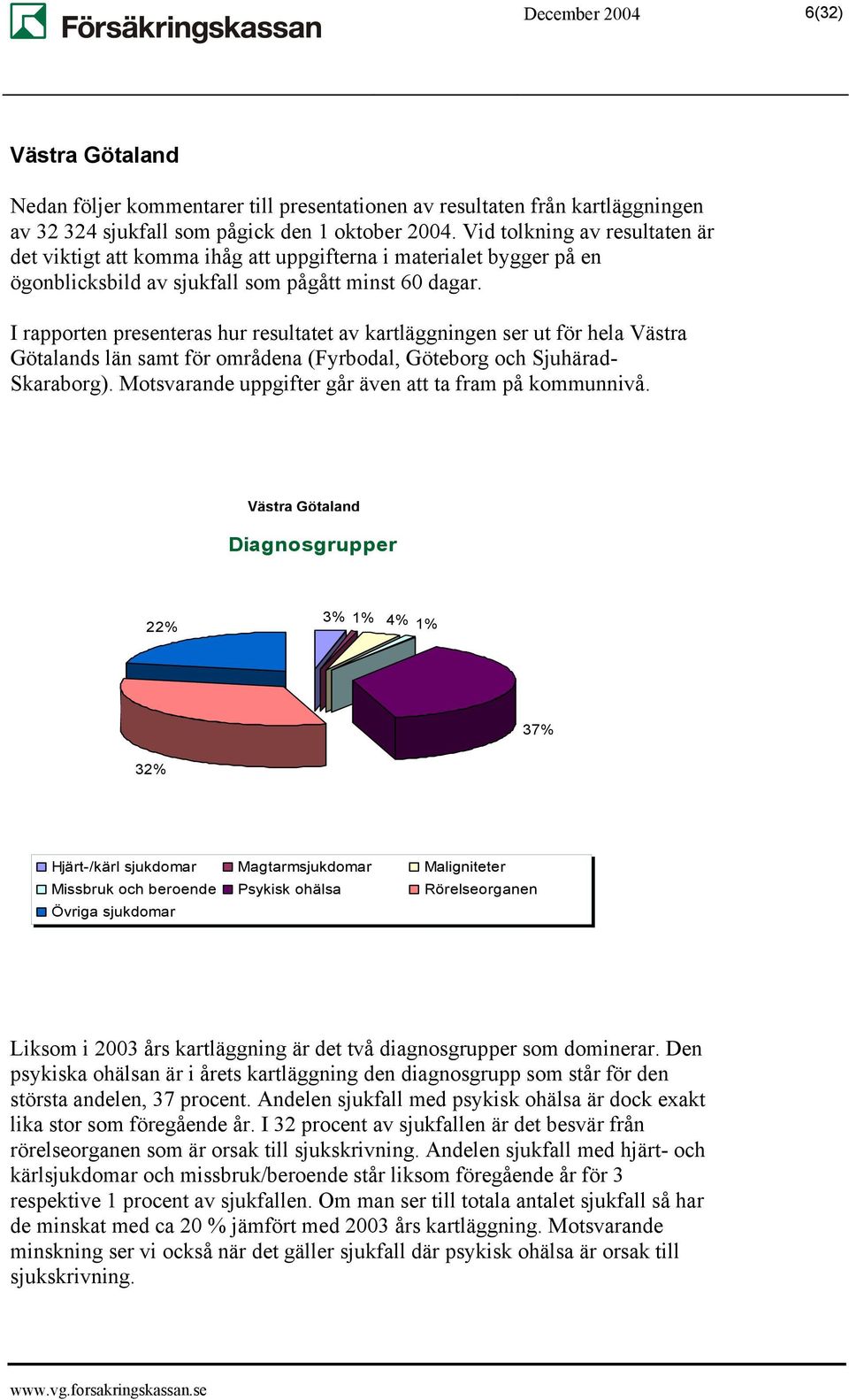 I rapporten presenteras hur resultatet av kartläggningen ser ut för hela Västra Götalands län samt för områdena (Fyrbodal, Göteborg och Sjuhärad- Skaraborg).