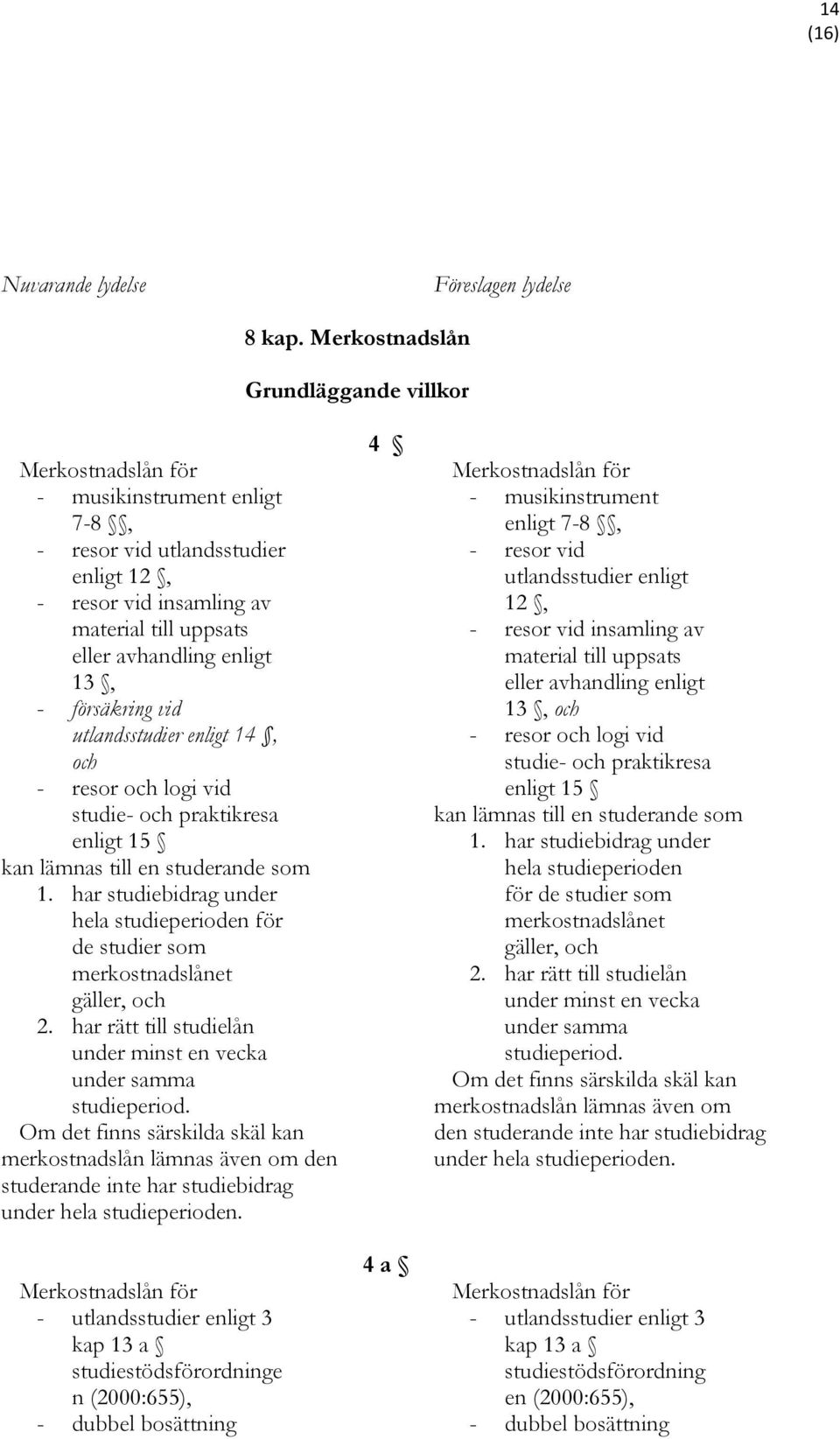 - försäkring vid utlandsstudier enligt 14, och - resor och logi vid studie- och praktikresa enligt 15 kan lämnas till en studerande som 1.