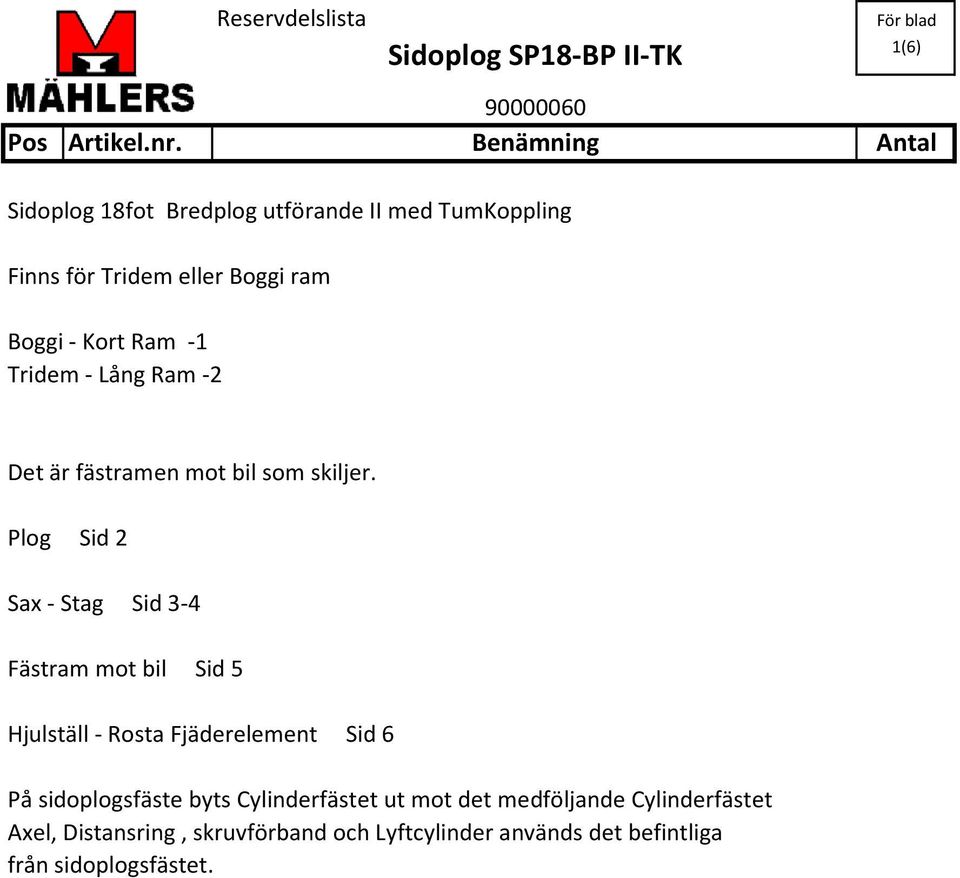 Tridem - Lång Ram -2 Det är fästramen mot bil som skiljer.