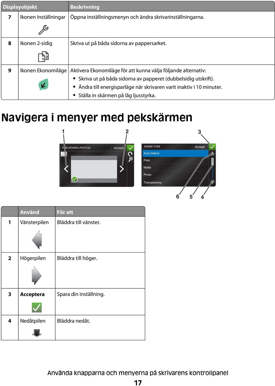 Ändra till energisparläge när skrivaren varit inaktiv i 10 minuter. Ställa in skärmen på låg ljusstyrka.