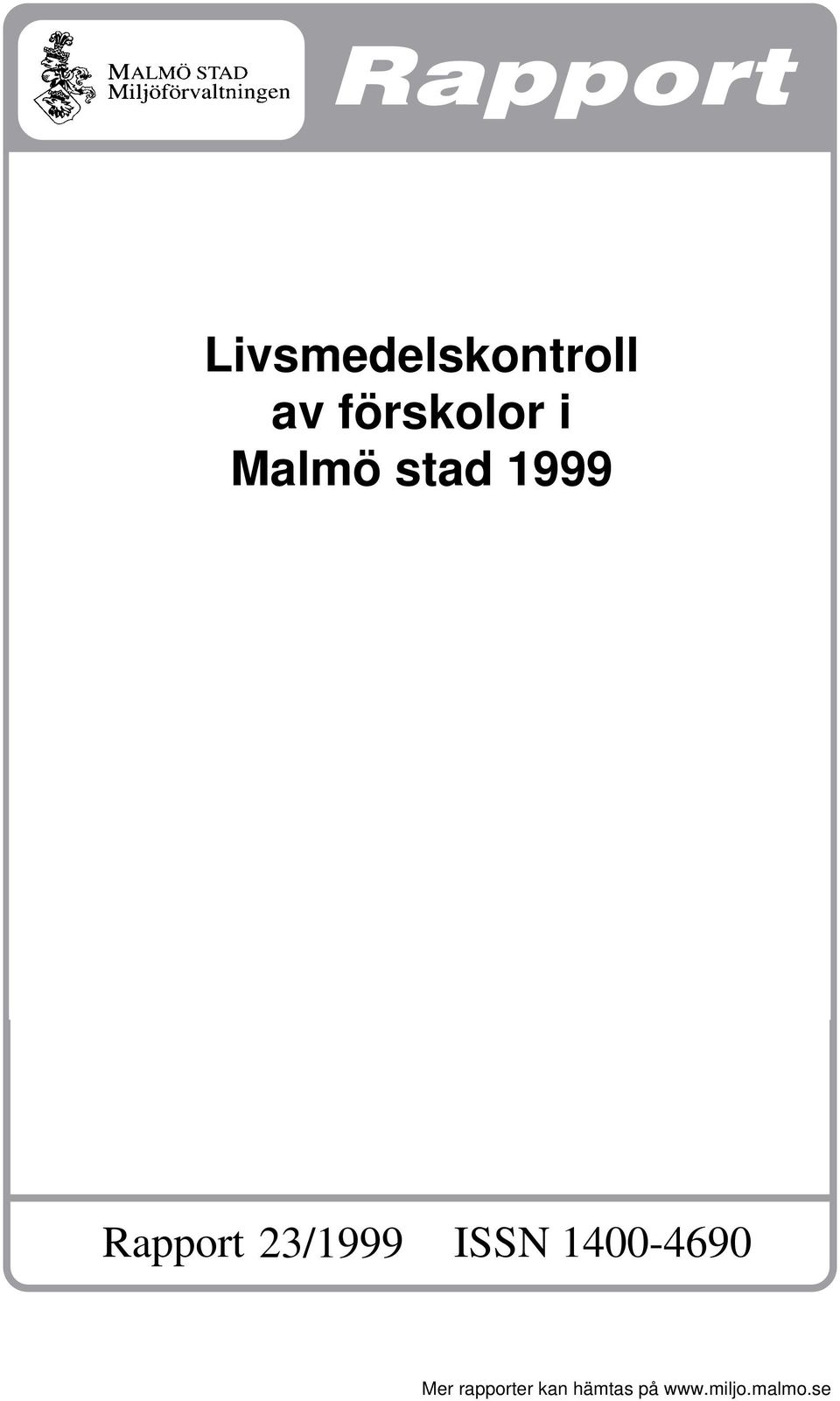 Rapport 23/1999 ISS 14-469 Mer