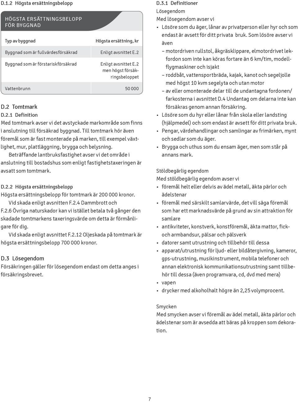 Beträffande lantbruksfastighet avser vi det område i anslutning till bostadshus som enligt fastighetstaxeringen är avsatt som tomtmark. D.2.