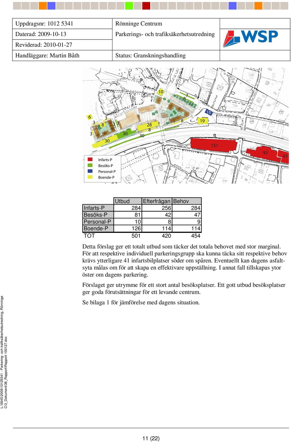 För att respektive individuell parkeringsgrupp ska kunna täcka sitt respektive behov krävs ytterligare 41 infartsbilplatser söder om spåren.