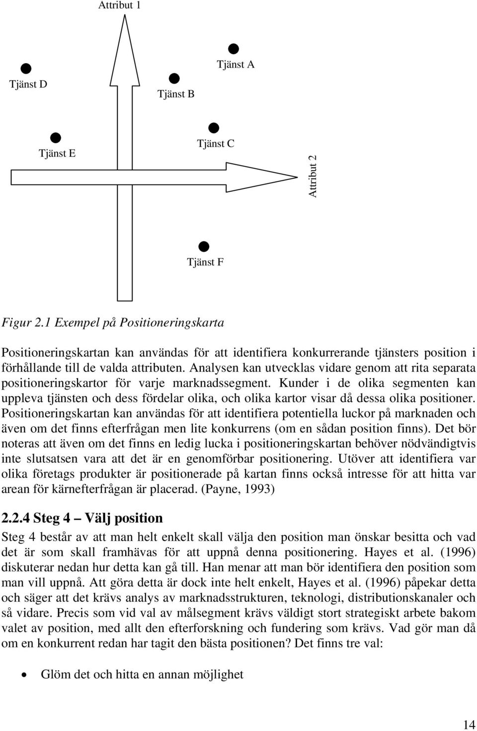 Analysen kan utvecklas vidare genom att rita separata positioneringskartor för varje marknadssegment.
