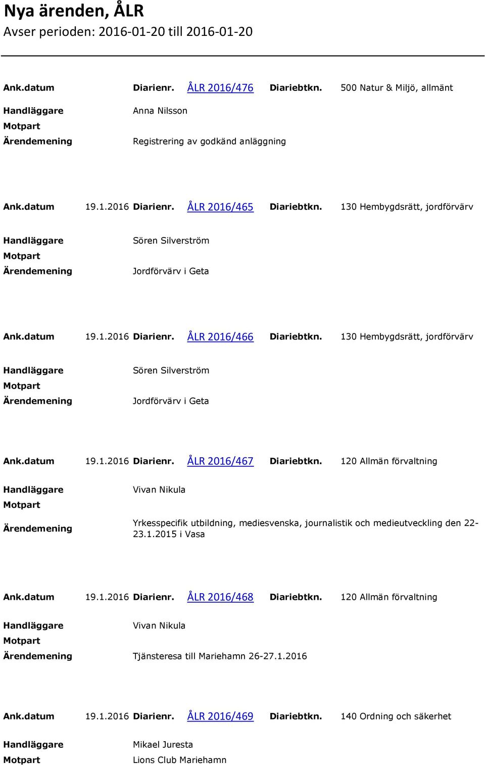 130 Hembygdsrätt, jordförvärv Sören Silverström Jordförvärv i Geta Ank.datum 19.1.2016 Diarienr. ÅLR 2016/467 Diariebtkn.