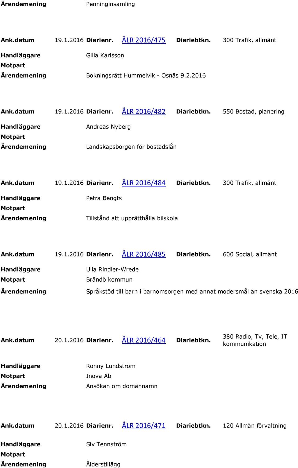 datum 19.1.2016 Diarienr. ÅLR 2016/485 Diariebtkn. 600 Social, allmänt Ulla Rindler-Wrede Brändö kommun Språkstöd till barn i barnomsorgen med annat modersmål än svenska 2016 Ank.datum 20.1.2016 Diarienr. ÅLR 2016/464 Diariebtkn.