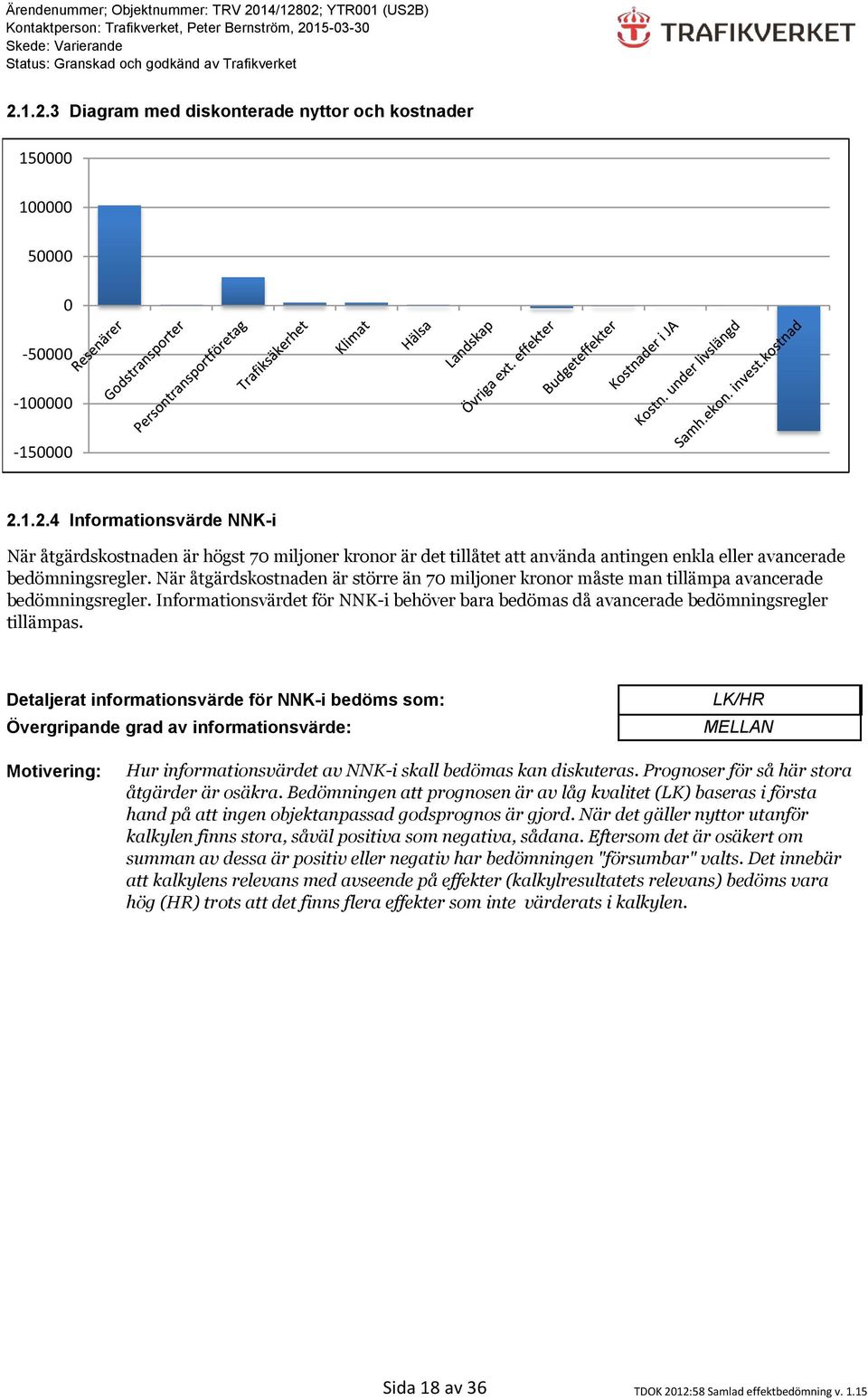 Detaljerat informationsvärde för NNK-i bedöms som: Övergripande grad av informationsvärde: LK/HR MELLAN Motivering: Hur informationsvärdet av NNK-i skall bedömas kan diskuteras.