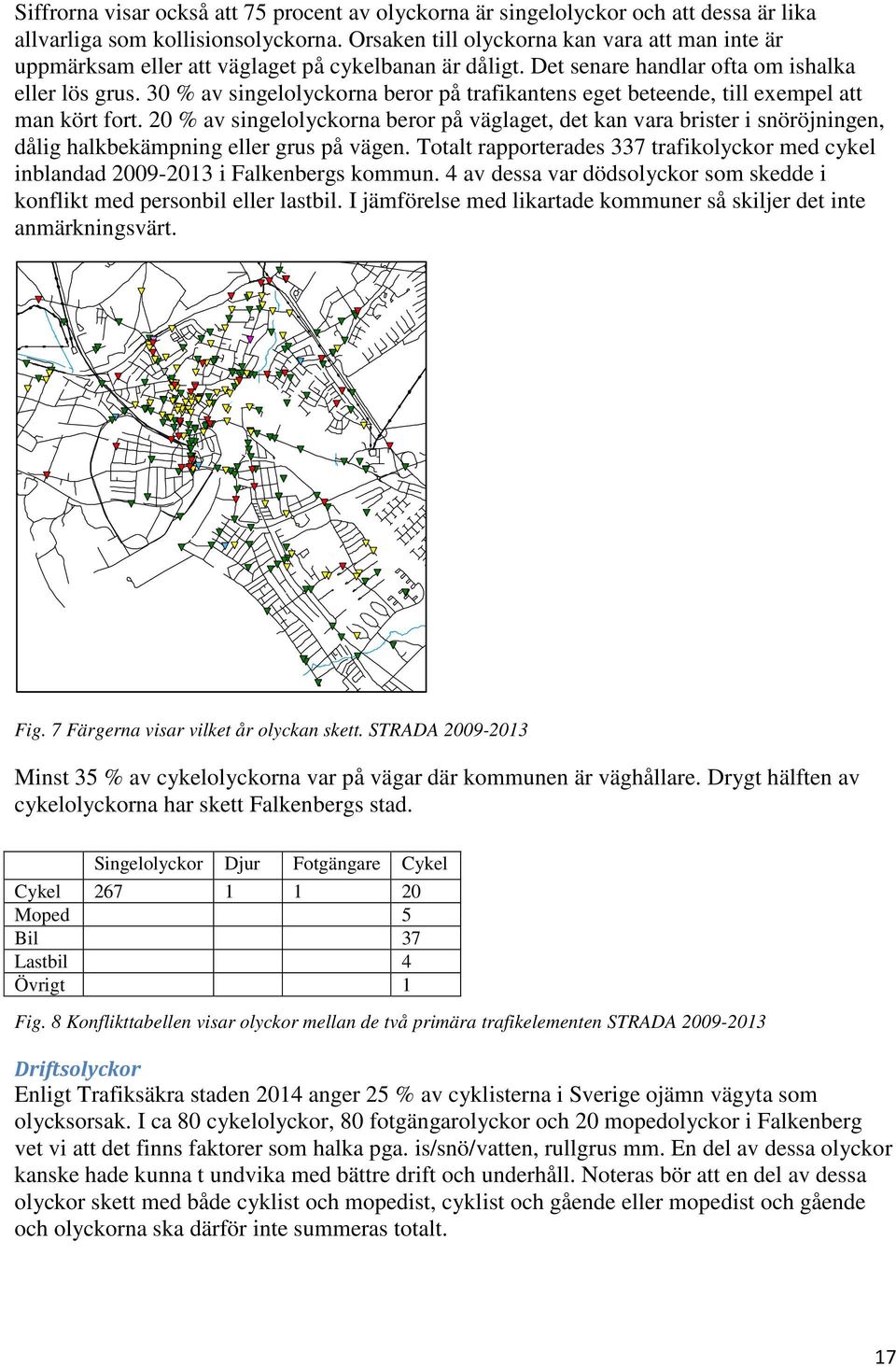 30 % av singelolyckorna beror på trafikantens eget beteende, till exempel att man kört fort.