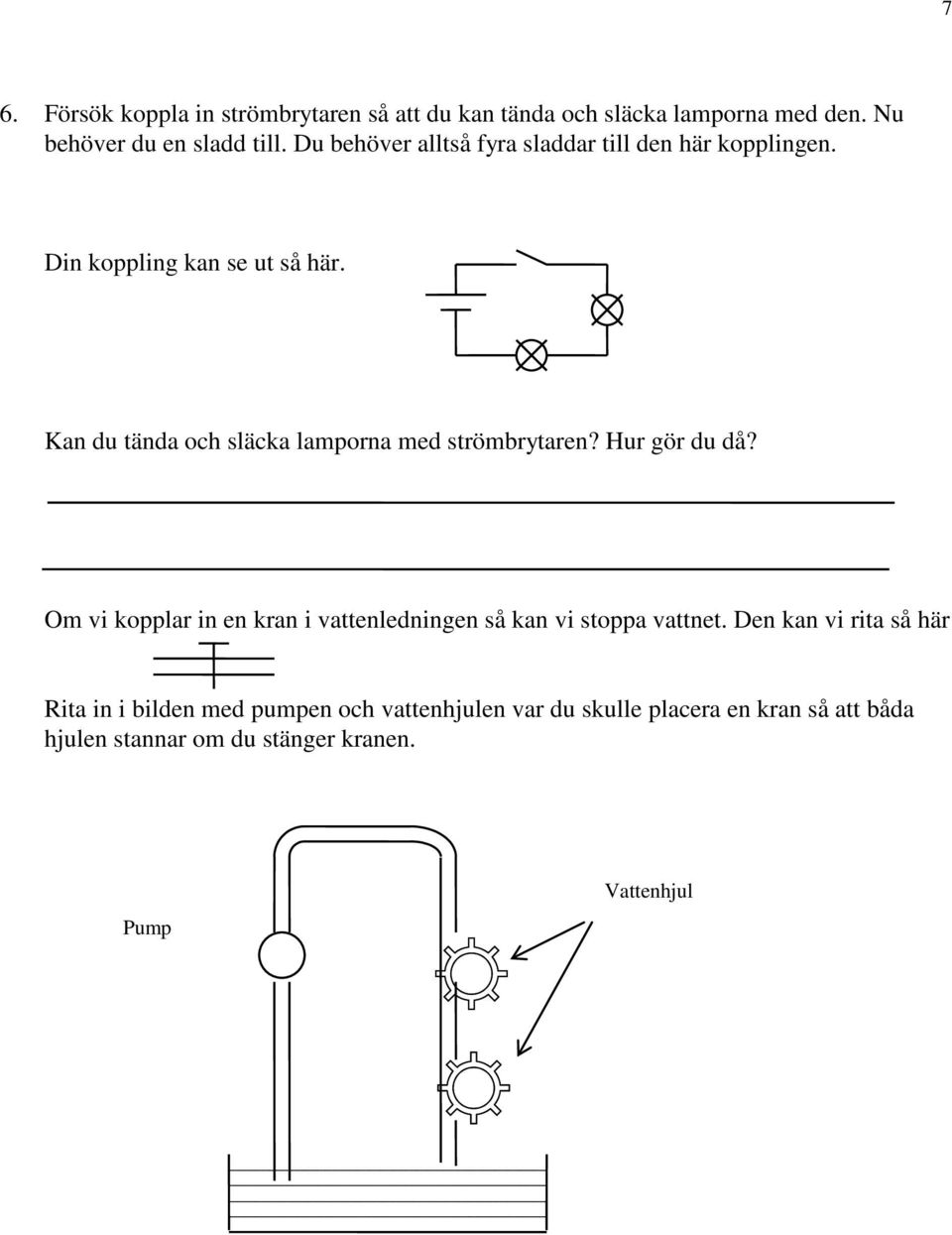 Kan du tända och släcka lamporna med strömbrytaren? Hur gör du då?