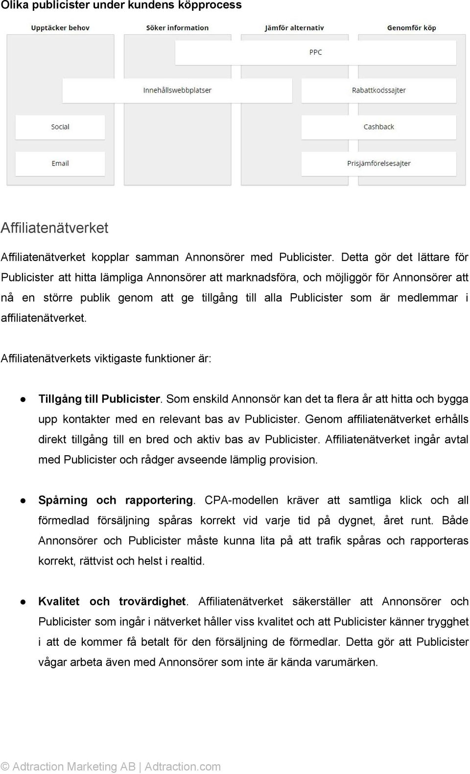 i affiliatenätverket. Affiliatenätverkets viktigaste funktioner är: Tillgång till Publicister.