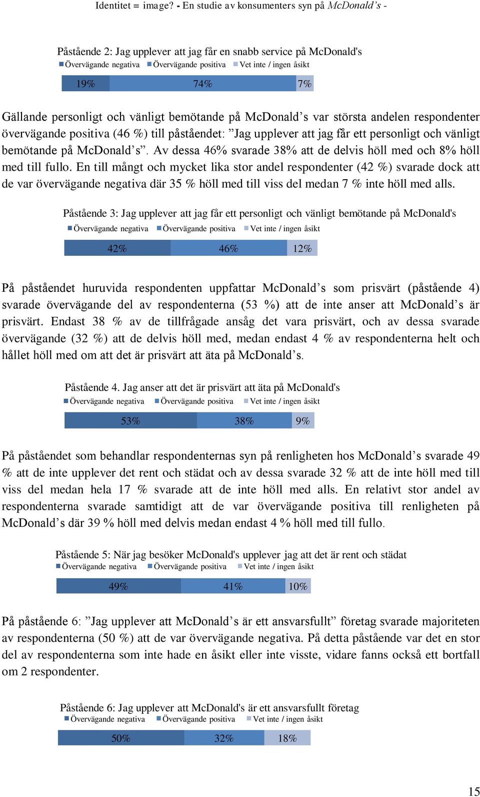 Av dessa 46% svarade 38% att de delvis höll med och 8% höll med till fullo.