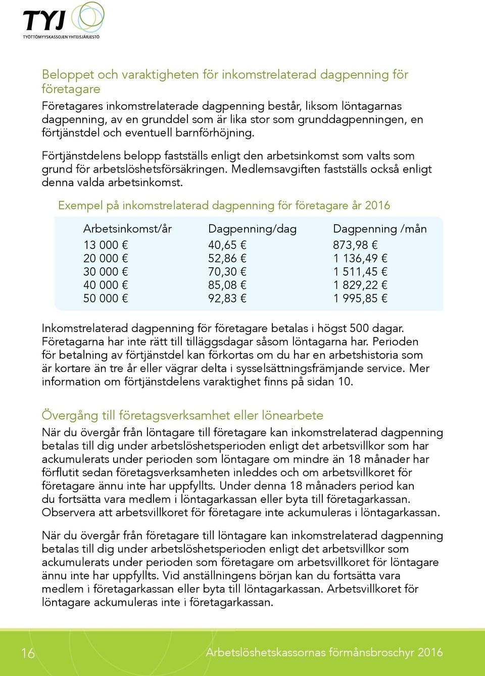 Medlemsavgiften fastställs också enligt denna valda arbetsinkomst.