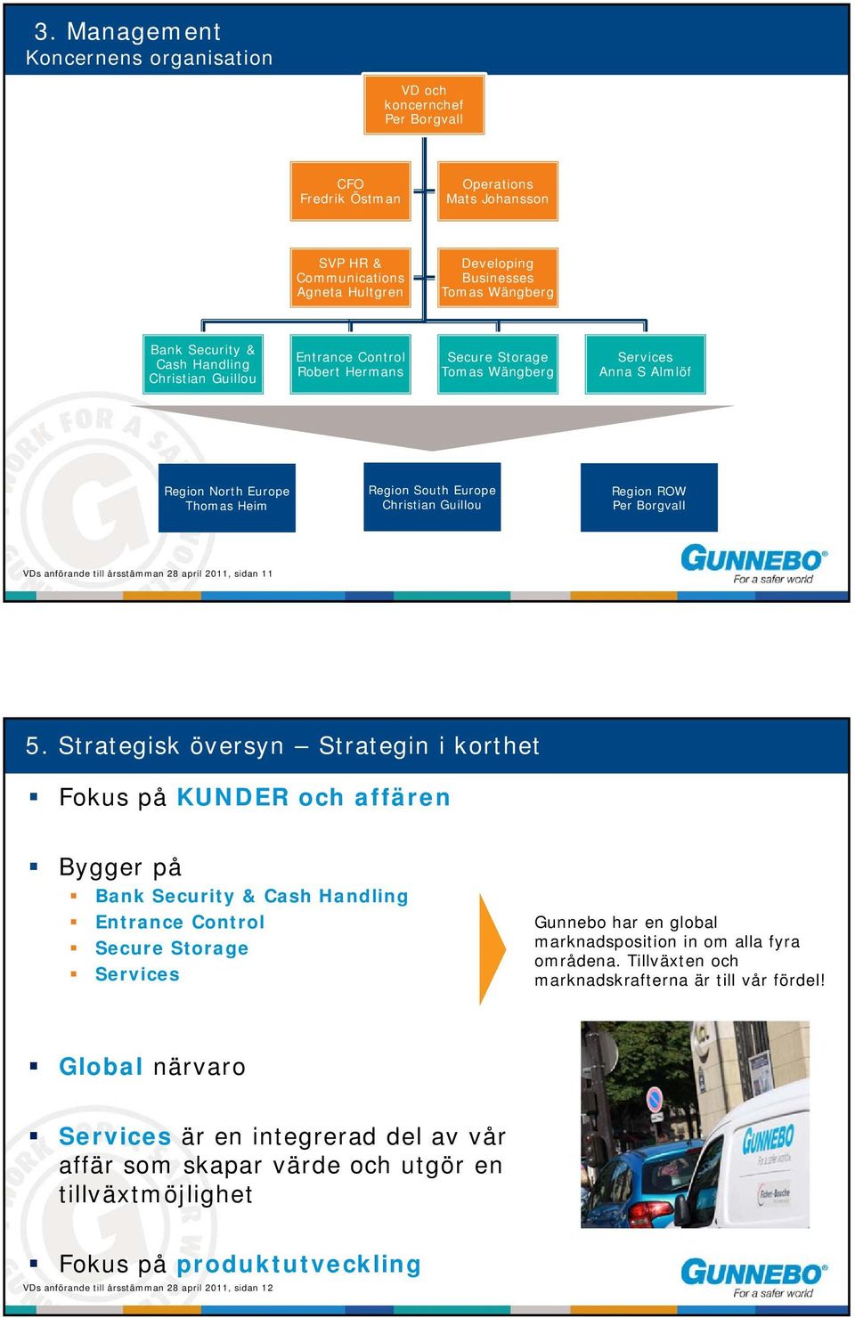 Region ROW Per Borgvall VDs anförande till årsstämman 28 april 2011, sidan 11 5.