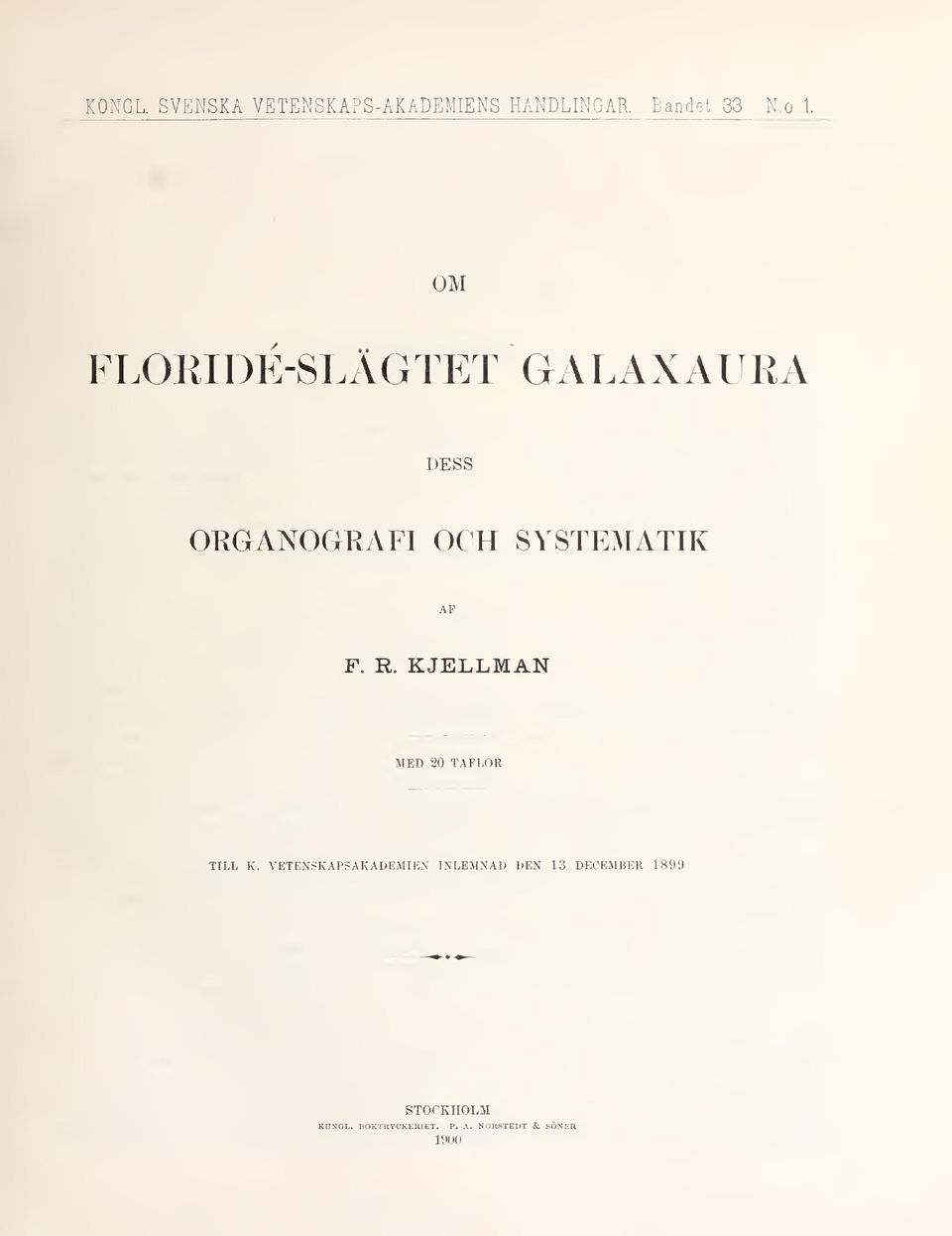 KJELLMAN MED 20 TAFLOR TfLL K.