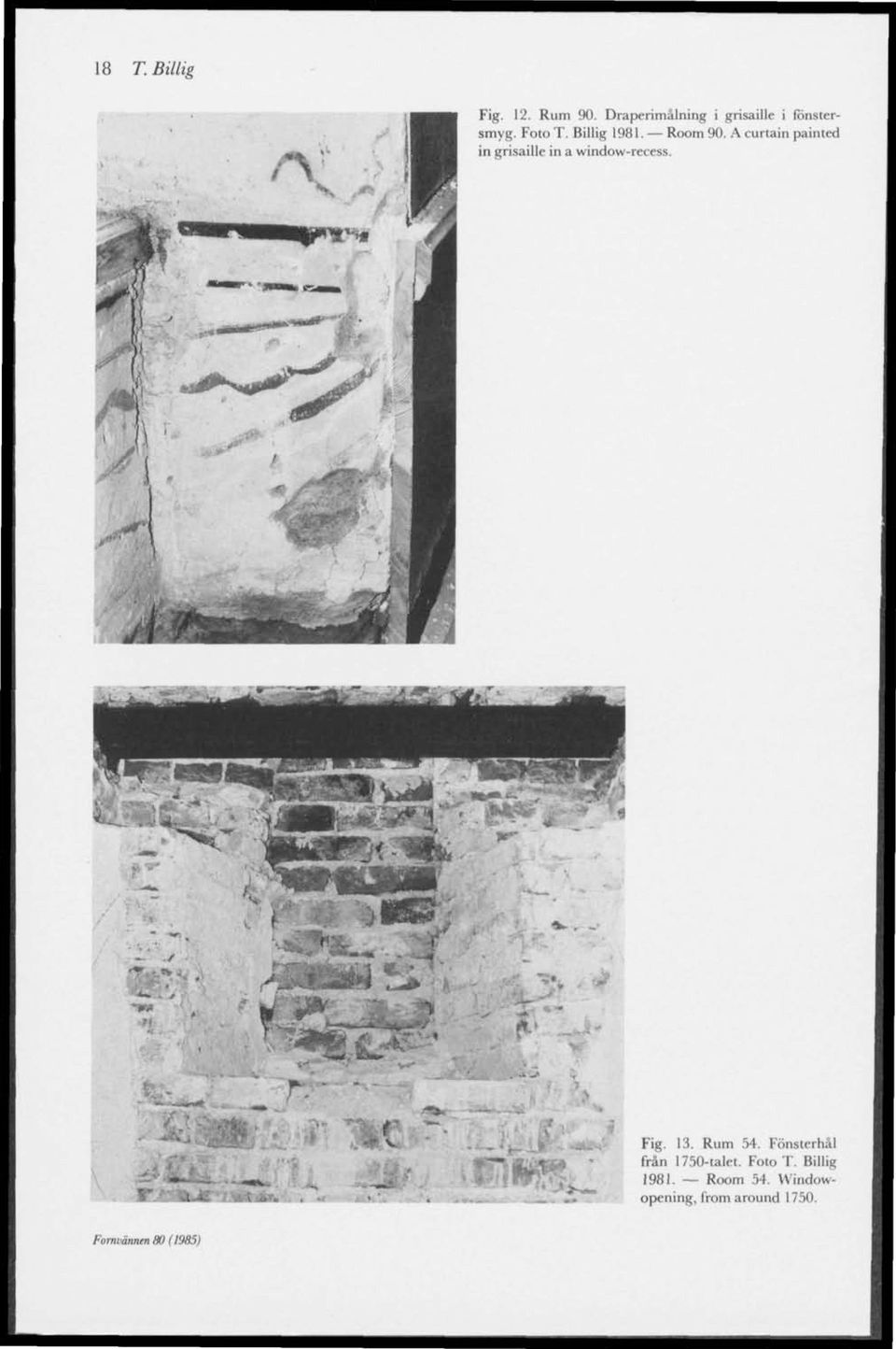 A curtain painted in grisaille in a window-recess. Fig. 13. Rum 54.