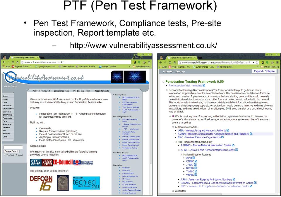 Pre-site inspection, Report template