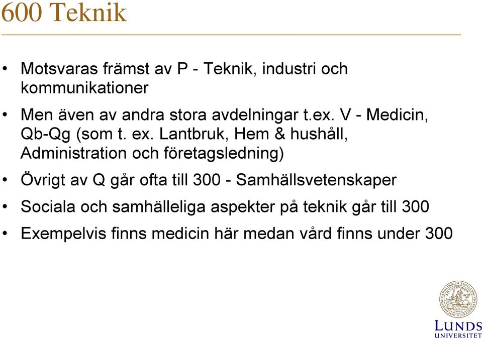 Lantbruk, Hem & hushåll, Administration och företagsledning) Övrigt av Q går ofta till 300 -